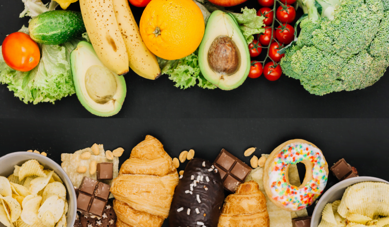 Healthful vs unhealthful foods