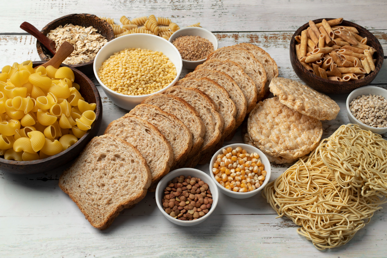 Selection of foods containing wheat